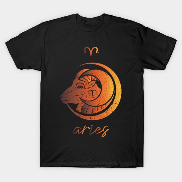 Aires Zodiac T-Shirt by Moon Phase Design